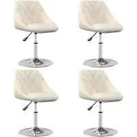 vidaXL Eetkamerstoelen draaibaar 4 st fluweel crèmekleurig