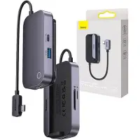 Baseus Universele - USB - HUB voor tablet/smartphone 6in1 USB-C PadJoy - donkergrijs