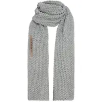 Knit Factory Carry Gebreide Sjaal Dames & Heren - Warme Wintersjaal - Grof gebreid - Langwerpige sjaal - Wollen sjaal - Heren sjaal - Dames sjaal - Unisex - Licht Grijs - 200x35 cm