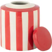 J-Line urne Listra Strepen - porselein - rood/wit
