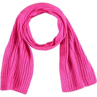 Apollo - Feest sjaal 2 x 2 rib fluor rose - One size - Carnavals sjaal - Sjaal roze - Gebreide sjaal - Gekleurde sjaal