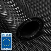 Ivol Rubber loper / rubbermat op rol - Piramide motief zwart - 3 mm - Breedte 120 cm - Per meter