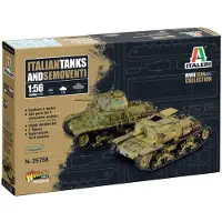 Italeri Modelbouwpakket Vliegtuigen - 25768 Italian Tanks - Semoventi WWII - 1 Tank met 4 Bouwopties Plastic - 1:56 - Modelbouw