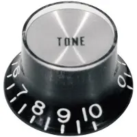 Boston KB-134-T Bellknop voor Inch Type Pot Shaft - Zwart met Chroomkap