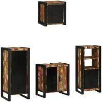 vidaXL Badkamermeubel Set 4 st Veelkleurig en Zwart