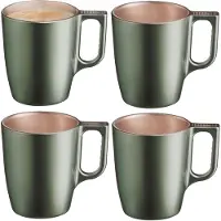 Luminarc Koffiemokken Monaco - 1x stuks - Hard Glas - groen - 250 ml - 9 cm - Flashy metallic finish