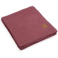 Knit Factory Jesse Gebreid Plaid XL - Woondeken - plaid - Wollen deken - Kleed - Stone Red - 195x225 cm