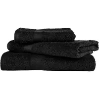 Tiseco HOME STUDIO - Handdoek RIVA - SET/6 - 100% katoen - 450 g/m² - 100% katoen - superzacht en zeer absorberend - 50x100 cm - Zwart