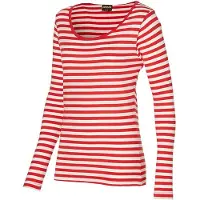 Apollo - Party T-shirt dames lange mouwen - Strepen - Rood/Wit - Maat S - Carnaval - Carnavalskleding dames - Carnavalskleding