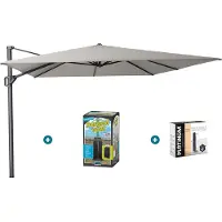 Platinum Challenger zweefparasol T1 Premium 4x3 m. - Manhattan Grey - met ingraafvoet en hoes