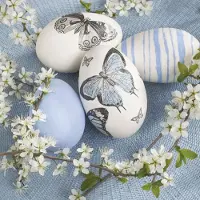 Daisy Lunch servetten Decoupage Eggs with Cherry Twigs - - 33x33 cm