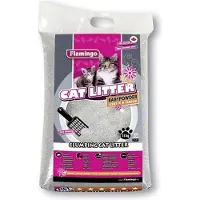 Flamingo kattenbakvulling met babypoeder geur - 15 kg - 1 stuks