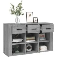 vidaXL Dressoir, grijs Sonoma, 100x30x59,5 cm, houtvezel