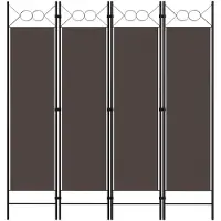 vidaXL Kamerscherm met 4 panelen 160x180 cm bruin