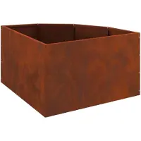 vidaXL Hoek Plantenbak Roestkleurig 60 x 60 x 35 cm weervast staal