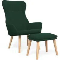 vidaXL Relaxstoel met voetenbank stof donkergroen