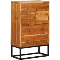 vidaXL Ladeblok met lade Naturel 55 x 30 x 90 cm Massief Acacia Hout