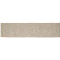 vidaXL Gebied Tapijt Natuurlijk en Wit 60 x 400 cm Jute