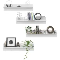 vidaXL Wandschappen 4 st 80x11,5x18 cm bewerkt hout wit