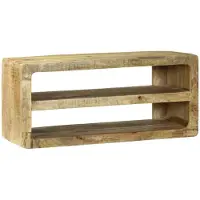 vidaXL TV-kast met plank, bruin, 80 x 32 x 36 cm, massief mangohout
