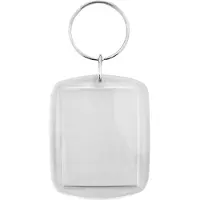 Combicraft Plexiglas sleutelhanger blanco rechthoek groot 41x52mm - 25 stuks