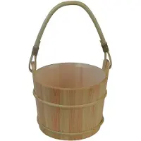 Saunia - Houten emmer met houten handvat - 6 liter