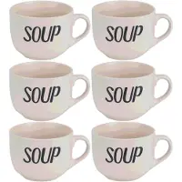 COSY&TRENDY 12x Creme soepbekers van aardewerk 11 cm 510 ml - Keuken/kookbenodigdheden - Servies - Soep serveren - Soepbekers/soepkommen 1 stuks