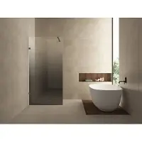 Wiesbaden Inloopdouche Links Less 100x200 cm 8 mm Nano Spiegelrook- naar Helder Glas Gunmetal