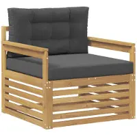 vidaXL Buitensofa Polyester wit en antracietkleurig