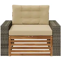 vidaXL Buiten Midden Sofa Naturel