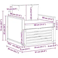vidaXL Buiten Midden Sofa Naturel