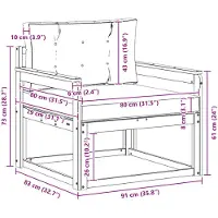 vidaXL Buiten Midden Sofa Naturel