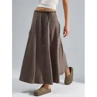 Busem Gestructureerde Maxi Rok met Strikdetail