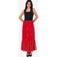 Big Dart Geprinte Maxi Rok met Bloemenmotief