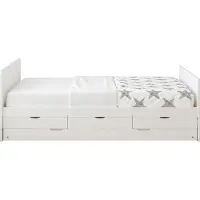 Sunny Eli Kinderbed van Hout met 3 Lades in Wit | Kajuitbed met Uitschuifbed Zonder Matras | 206x97x75cm | Voor Matrasmaat 90x200cm