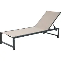 Axi Zane Ligbed Antraciet/bruin– Gepoedercoat stalen frame – Rugleuning met 5 standen – Textileen liggedeelte – 173x62 cm