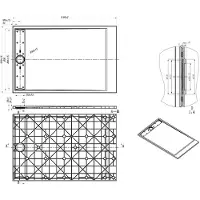 Vente-unique Extra platte opzet- of inbouwdouchebak van SMC-hars - Gemarmerd wit - 140 x 90 cm - LYROSA