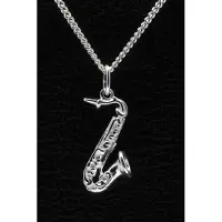 MOOYE ® - Collectie Zilveren Saxofoon ketting hanger - middel 2