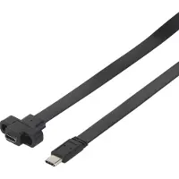 Renkforce USB-kabel, USB 3.2 Gen1, USB-C stekker, USB-C aansluiting, 0,50 meter, zwart, schroefbaar, zeer flexibel, modelnummer RF-3415026