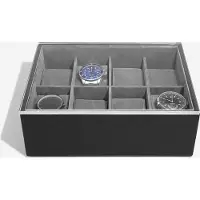 SmartaSaker PEBBLE BLACK - Luxe Horloge Doos - Opbergdoos - 8 horloges - Heren
