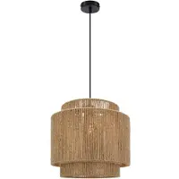 Olucia - SANNY - Hanglamp - Bruin / Zwart - Vorm: Rond