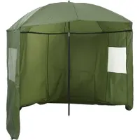 vidaXL Vissersumbrella 218 x 185 cm Oxford Polyester Geel Leger
