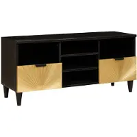 vidaXL TV-kast, zwart en goud, 100 x 33 x 46 cm, houtvezel
