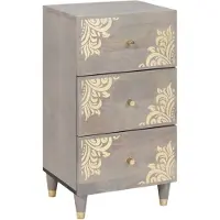 vidaXL Dressoir Grijs en Goud 40 x 33 x 75 cm Massief Mango Hout