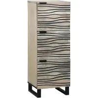 vidaXL Highboard Mango Hout Wit en Zwart 40 x 33 x 110 cm