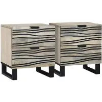 vidaXL Nachtkastje 2 st Wit 40 x 33 x 46 cm Bewerkt hout