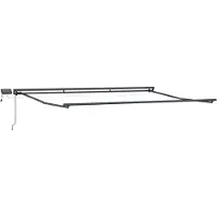 vidaXL Handbediende luifel met LED's Antraciet 5 x 3 m Aluminium