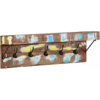 vidaXL Kapstok Meerkleurig 73 x 19 x 23 cm Massief gerecycled hout