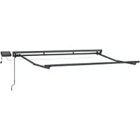 vidaXL Handbediende luifel met LED's Antraciet 3,5 x 2,5 m Aluminium