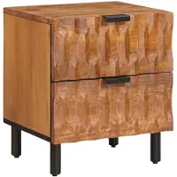 vidaXL Nachtkastje met lade Bruin 40 x 33 x 46 cm Massief Mango Hout
